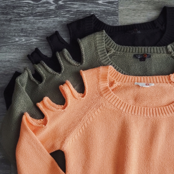 G by Guess Peekaboo Shoulder Sweater in Sherbet - Picture 10 of 14